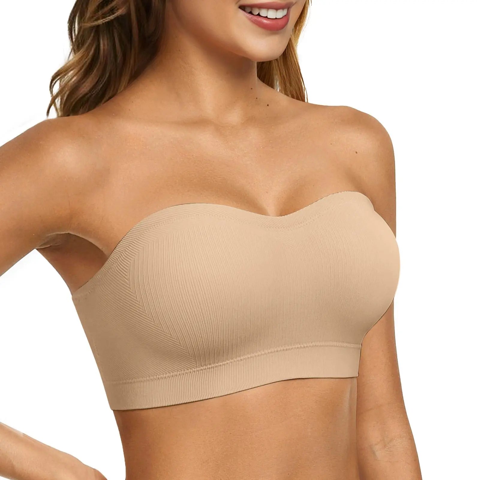 Women's Strapless Non-Slip Bandeau Bra, Seamless Wireless Tube Top-1