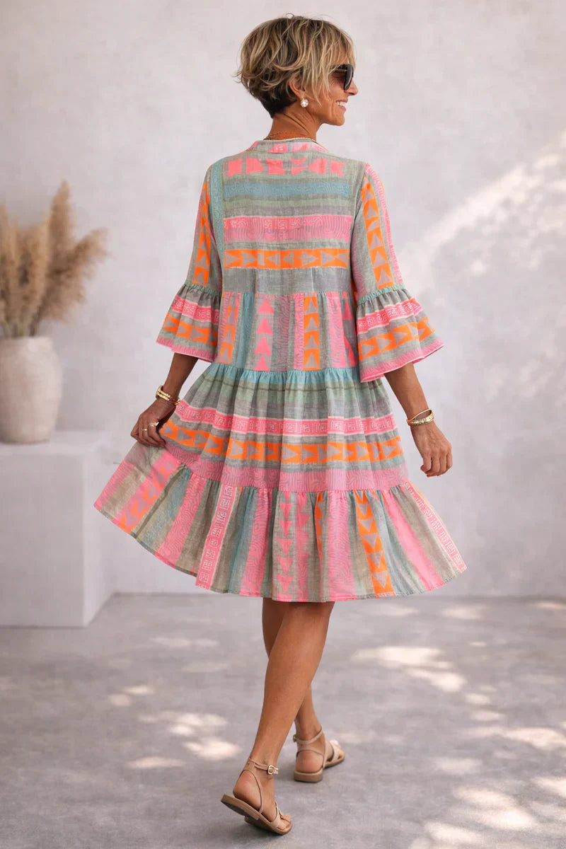 NOVA | Vibrant Midi Dress Breezy Comfort Weekend Style-5