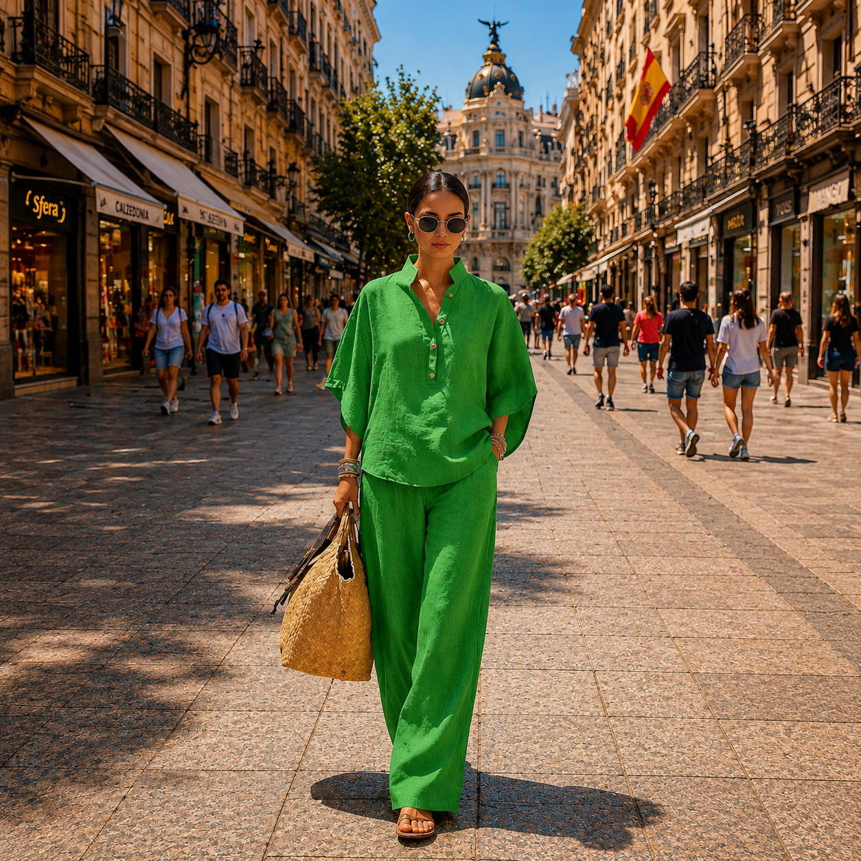 Mariel | Batwing Sleeve Set with Wide Pants-3