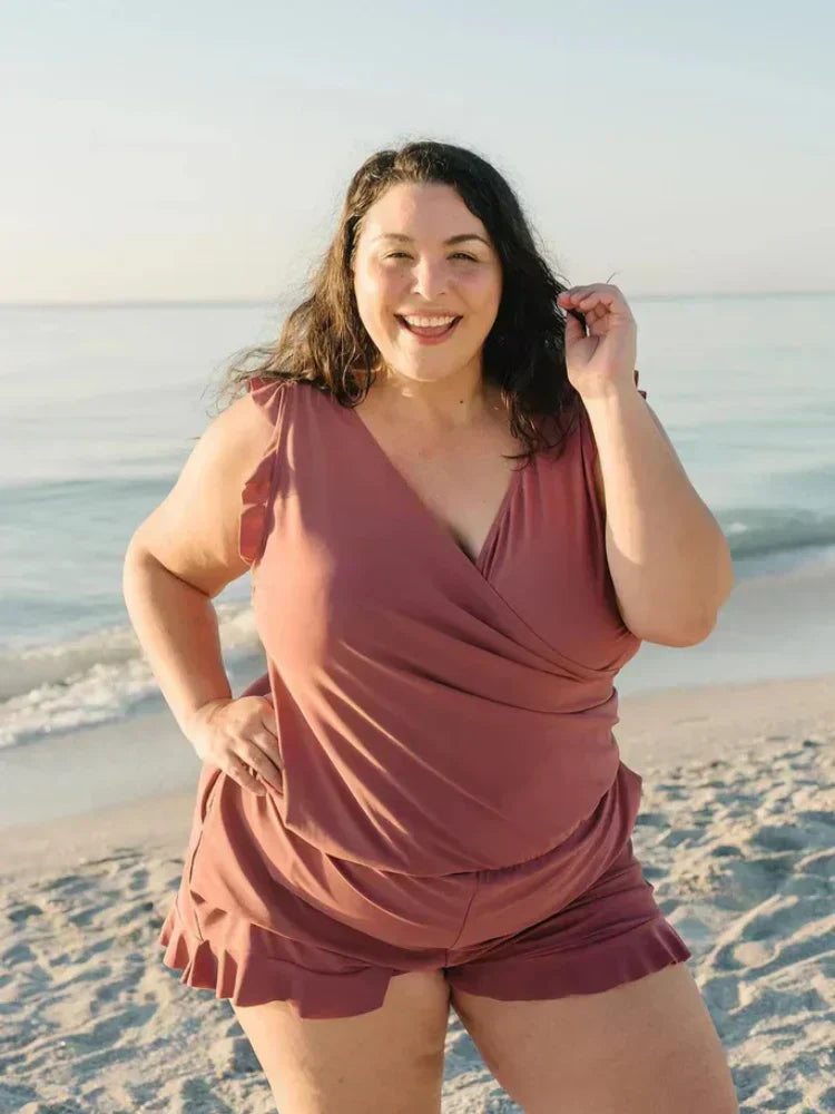 Swim Romper Built-in Bra-7