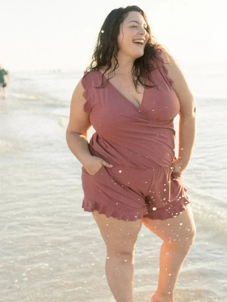 Swim Romper Built-in Bra-6