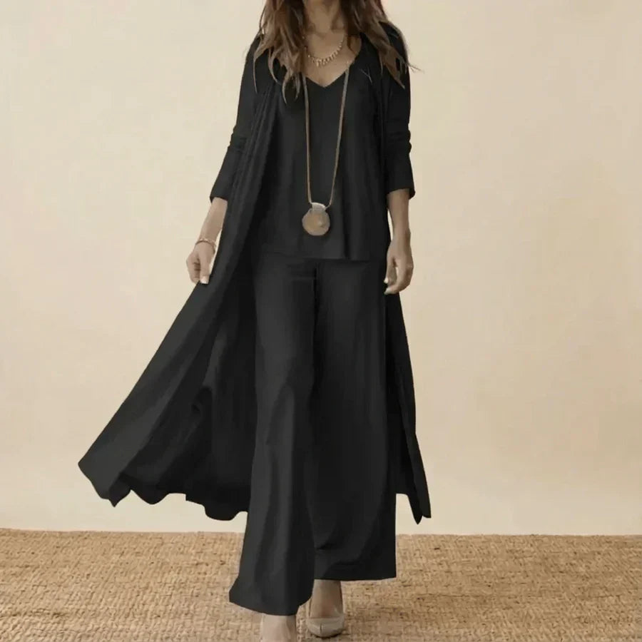 Raquel | Soft Three-Piece Set with Tunic and Wide-Leg Pants-5