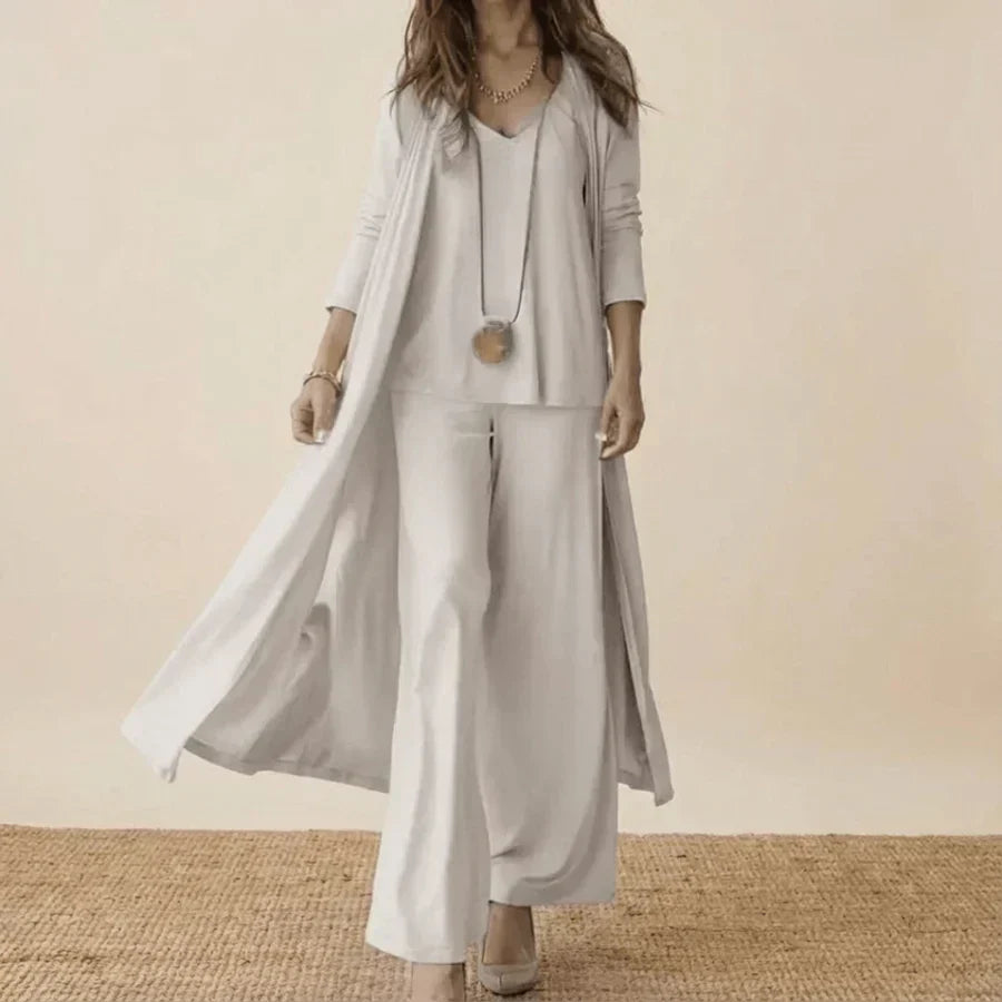 Raquel | Soft Three-Piece Set with Tunic and Wide-Leg Pants-4