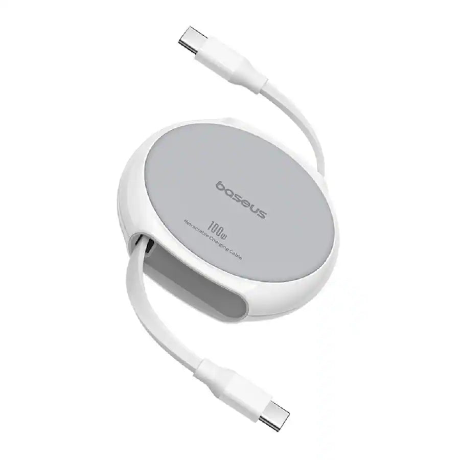 Baseus - Pathfinder Series Free2Pull Retractable Fast Charging Cable, USB-C to USB-C, 100W, 3.3Ft - White-4