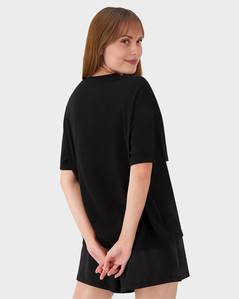2 Piece Lounge Set Comfywear Supersoft Boxy T-shirt & Sleep Shorts Loungewear-4