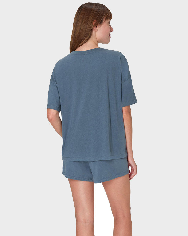 2 Piece Lounge Set Comfywear Supersoft Boxy T-shirt & Sleep Shorts Loungewear-2