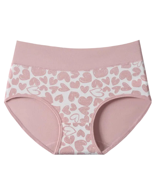 Cute Love Print Soft Cotton Stretchy Women's Panties (6 Pack)-5