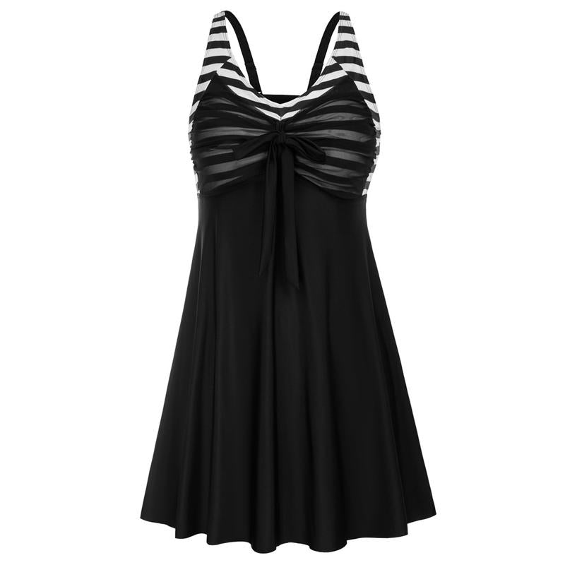 Women's Two Piece Swim Dress Plus Size Tummy Control Tankinis Swimdress Floral Printed Swimwear Swimsuits with Boyshort-18