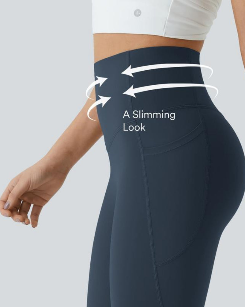 Butt Lifting Tummy Control Side Pocket High Waisted Shaping Training Leggings-2