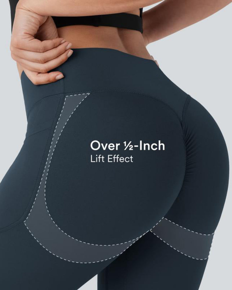 Butt Lifting Tummy Control Side Pocket High Waisted Shaping Training Leggings-3