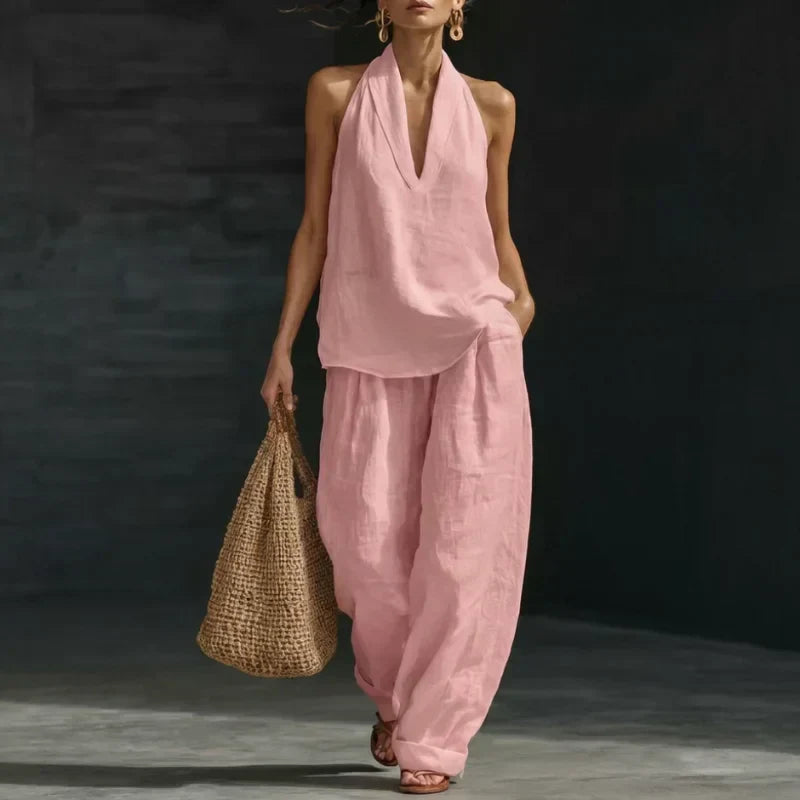 Ainhoa | Relaxed Tank Top and Wide-Leg Pants Co-Ord Set-10
