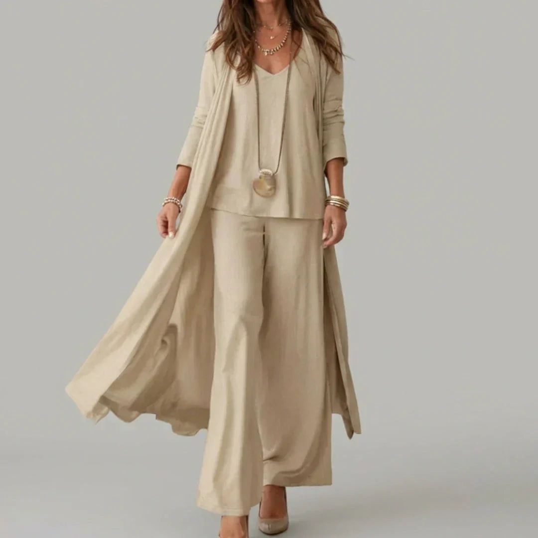 Raquel | Soft Three-Piece Set with Tunic and Wide-Leg Pants-2
