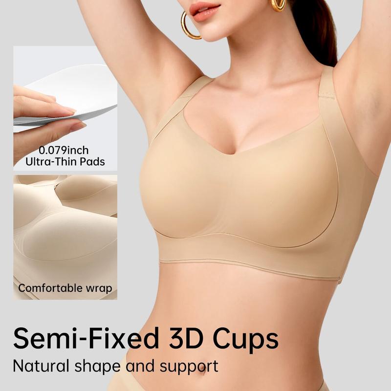 Women Wireless Push Up Jelly Bra Supportive Seamless Bras-4