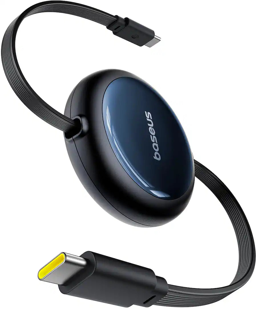 Baseus - Nomos Retractable Charging Cable USB-C to USB-C 5 feet 100W Cosmic - Black-2