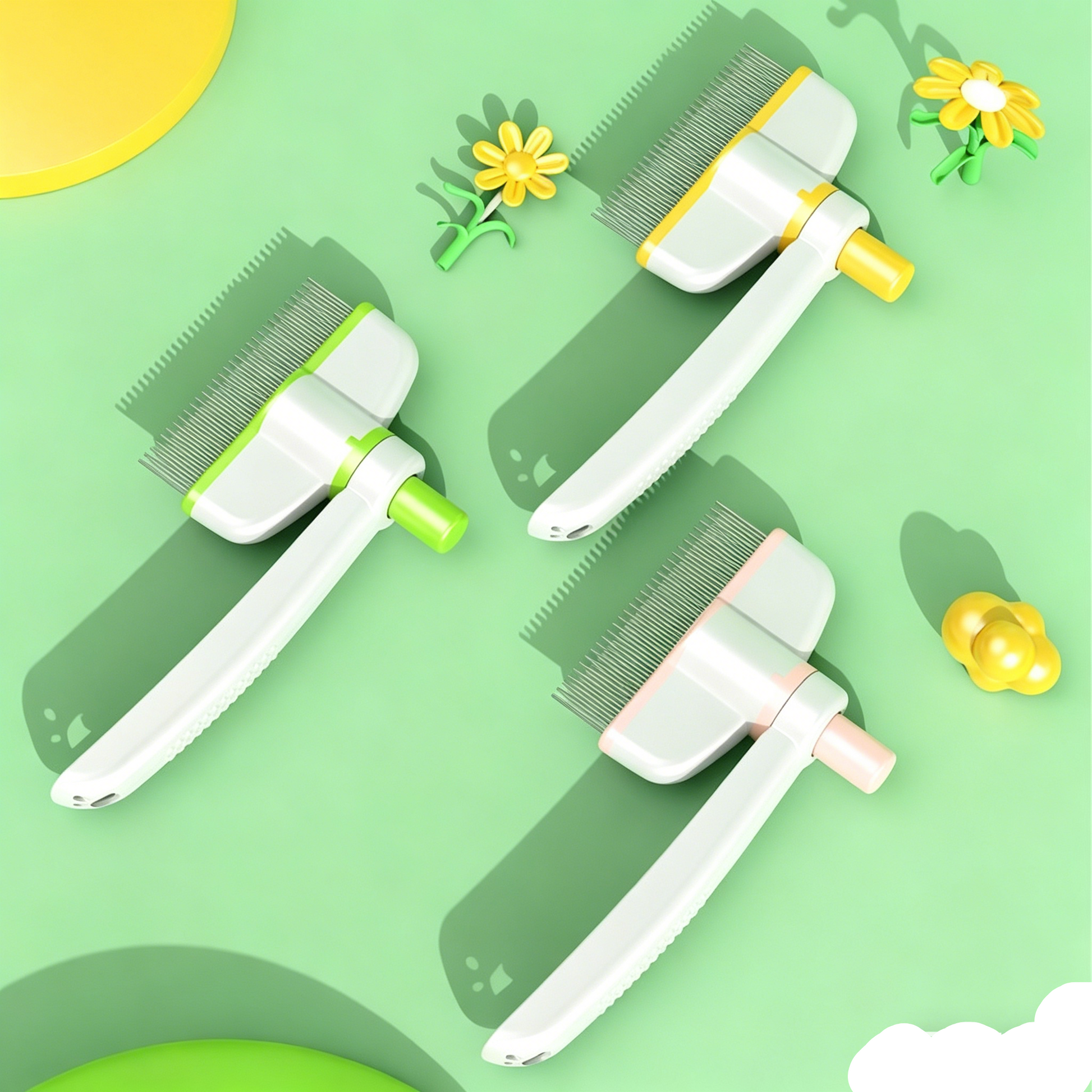 Cat Dog Comb Hair Removal Tool Pet Self-cleaning Comb for Long Hair Massager-4