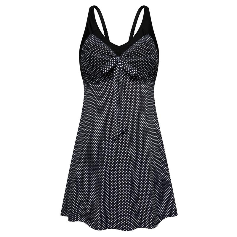 Women's Two Piece Swim Dress Plus Size Tummy Control Tankinis Swimdress Floral Printed Swimwear Swimsuits with Boyshort-24