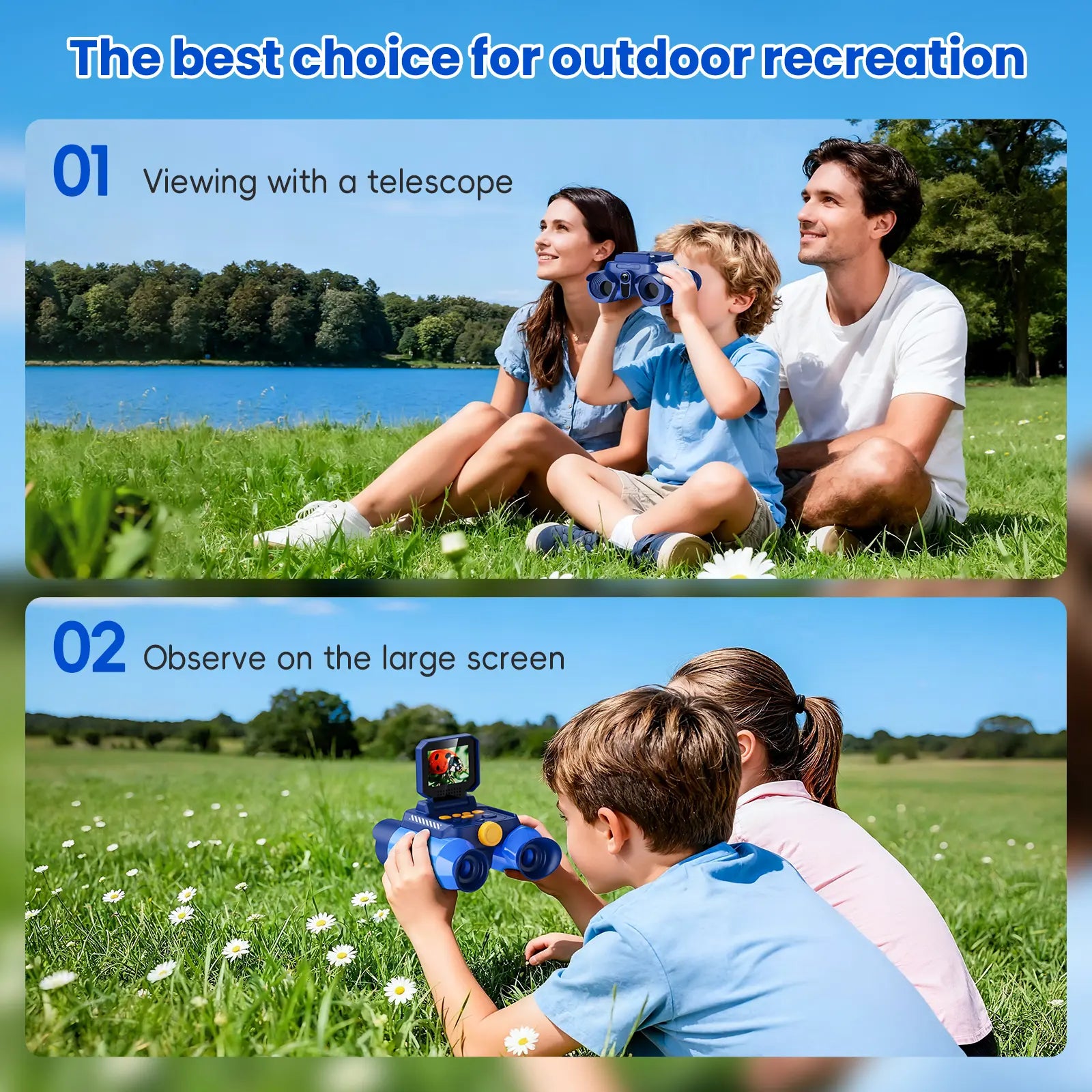 ASPOVEN Magic Adventures Binoculars with 2.4" IPS Screen 10X Zoom+7 IR Nightvisio Multiple Adventure Toy-9