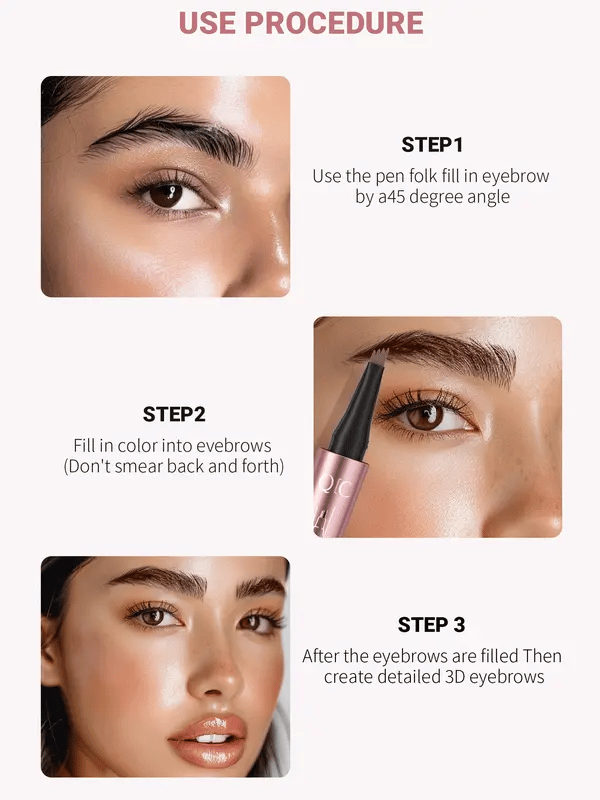 New Waterproof Micro-Fork Eyebrow Pencil, Long-Lasting Brow Pen for Natural Hair-Like Strokes-3