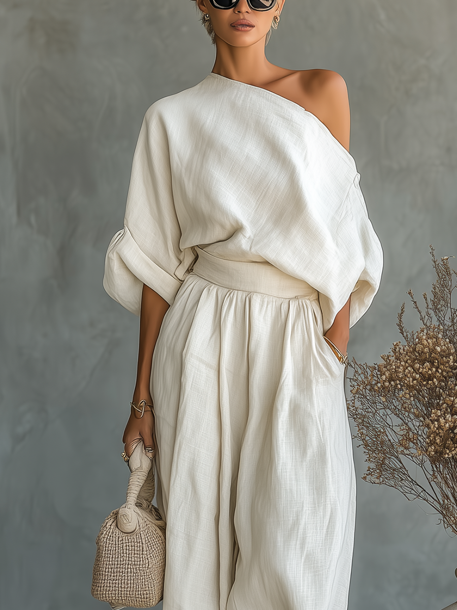 Lisa | Soft Off-Shoulder Top and Tapered Pants Set-3