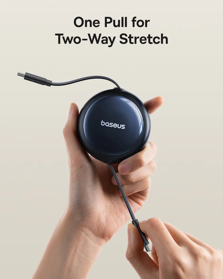 Baseus - Nomos Retractable Charging Cable USB-C to USB-C 5 feet 100W Cosmic - Black-3