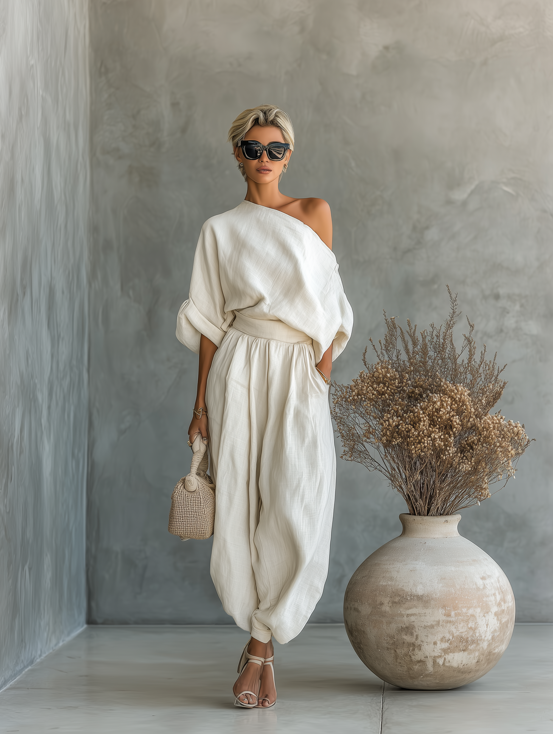 Lisa | Soft Off-Shoulder Top and Tapered Pants Set-2