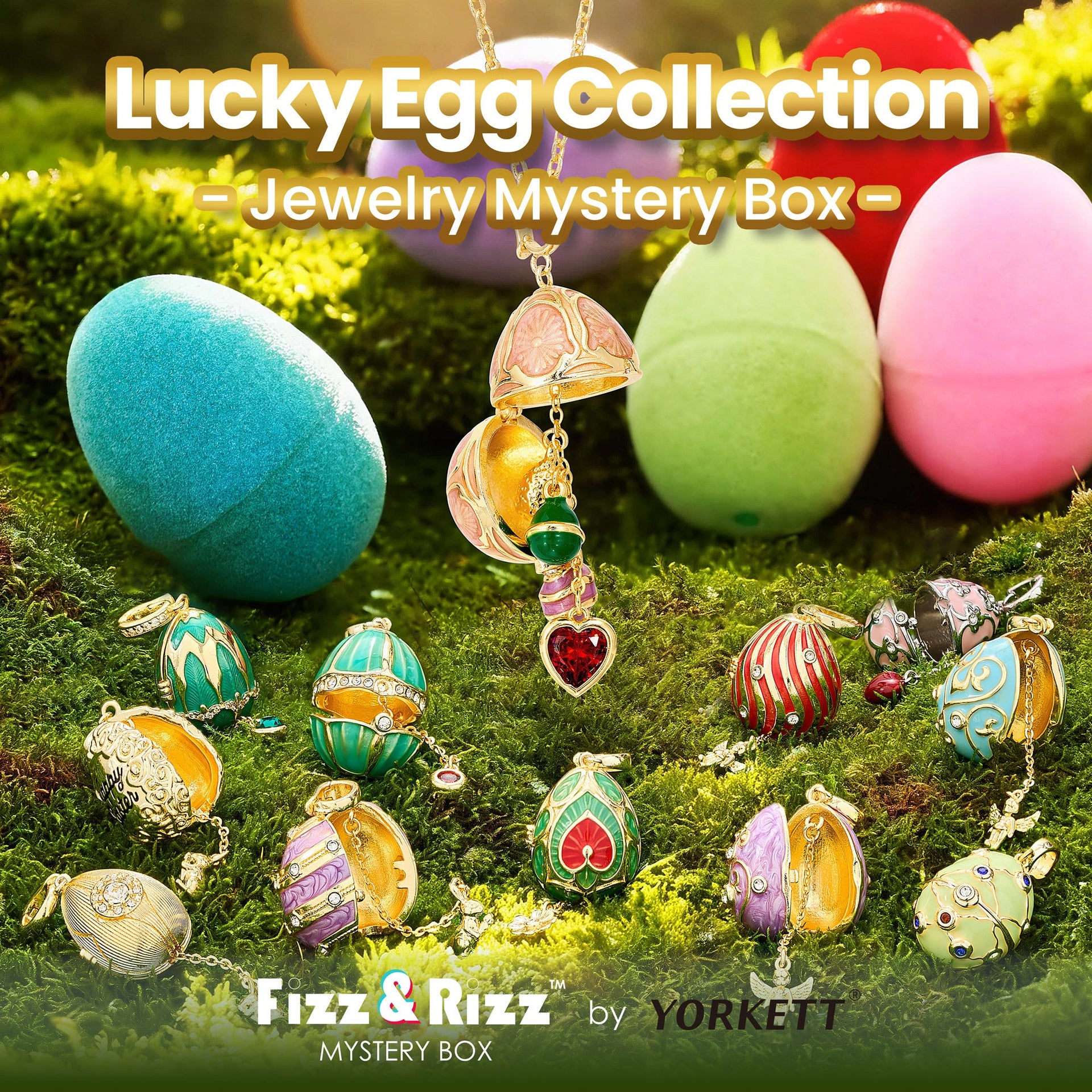 Fizz & Rizz by Yorkett Lucky Egg-Shaped Locket Necklace Mystery Box