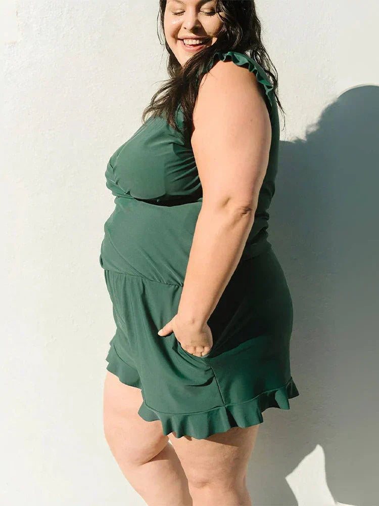 Swim Romper Built-in Bra-5