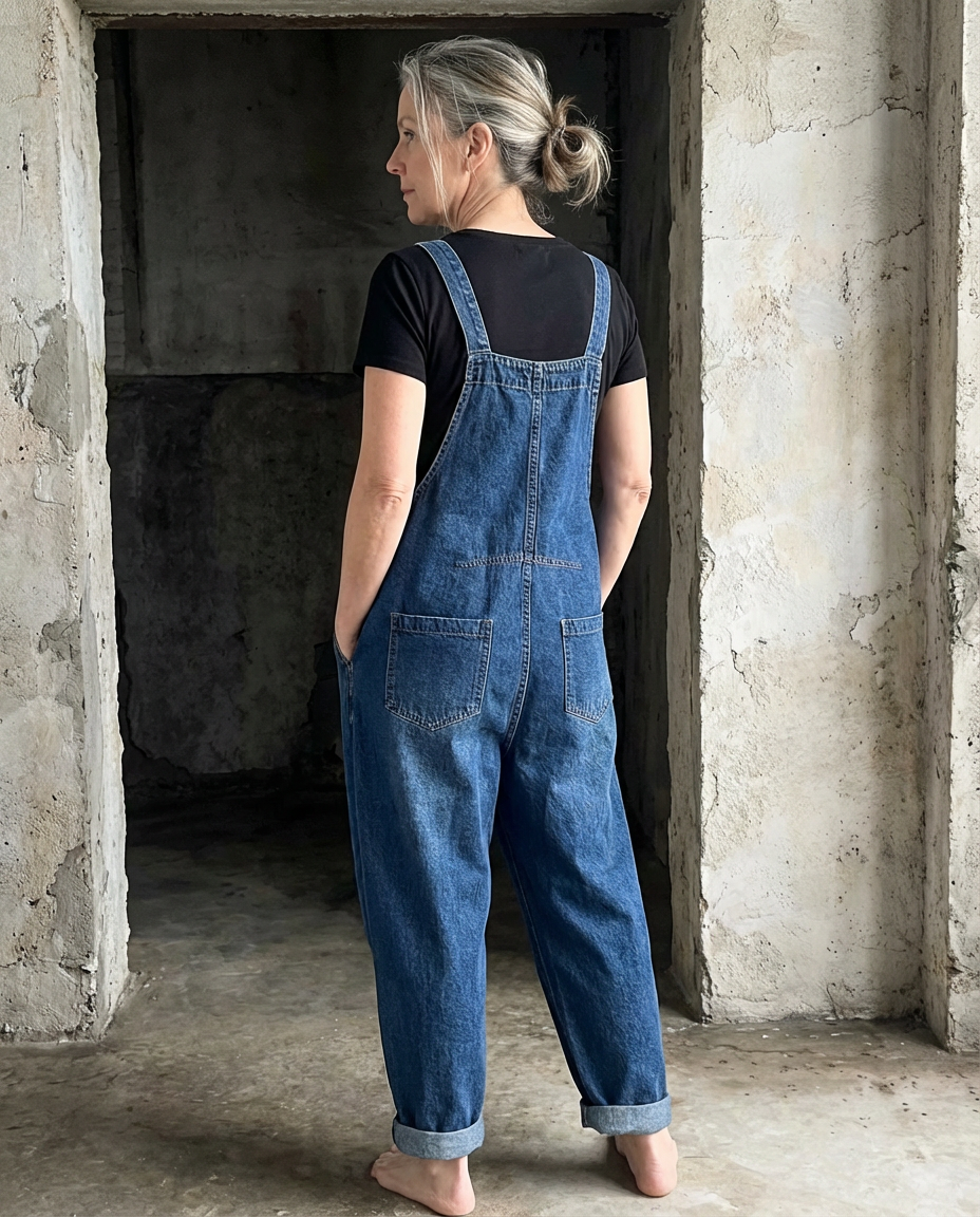 Jade | Baggy Bib Denim Overalls-2
