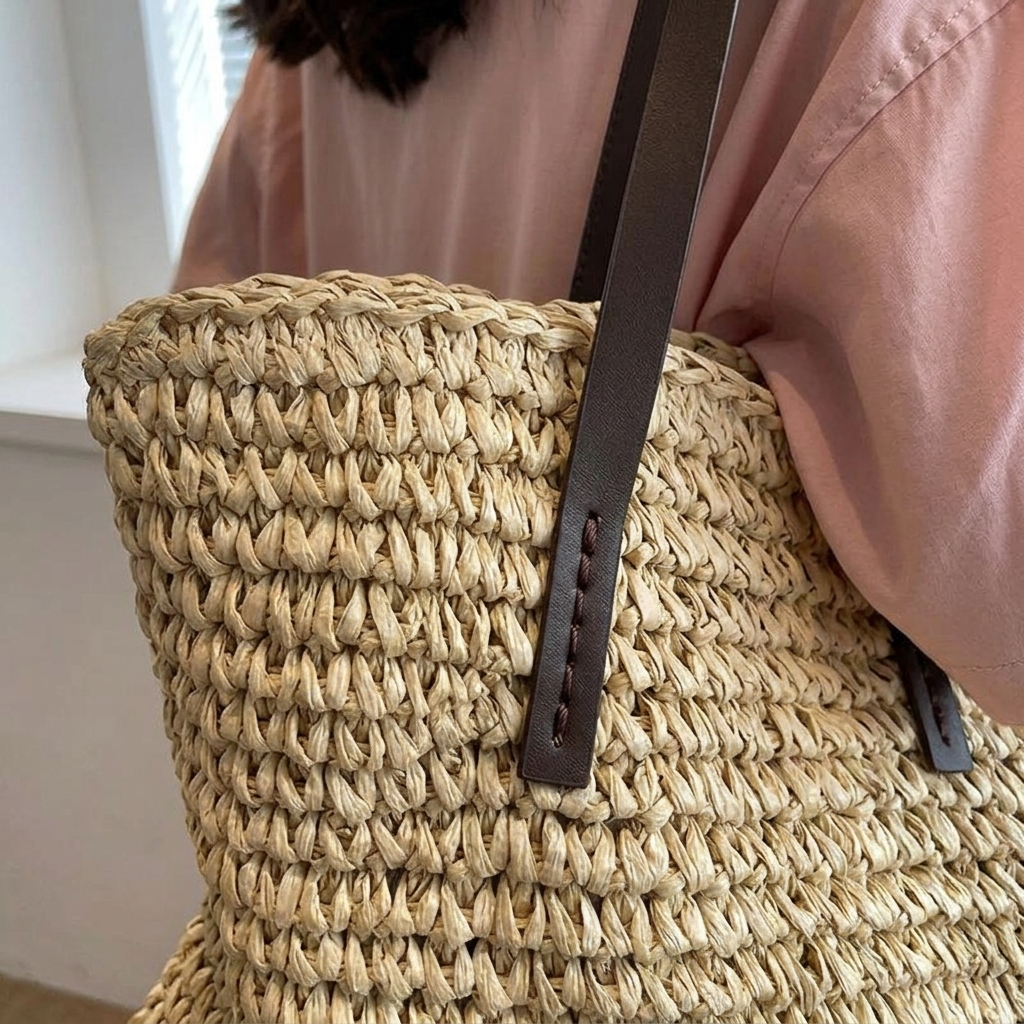 Olivia - Woven Tote Bag-11