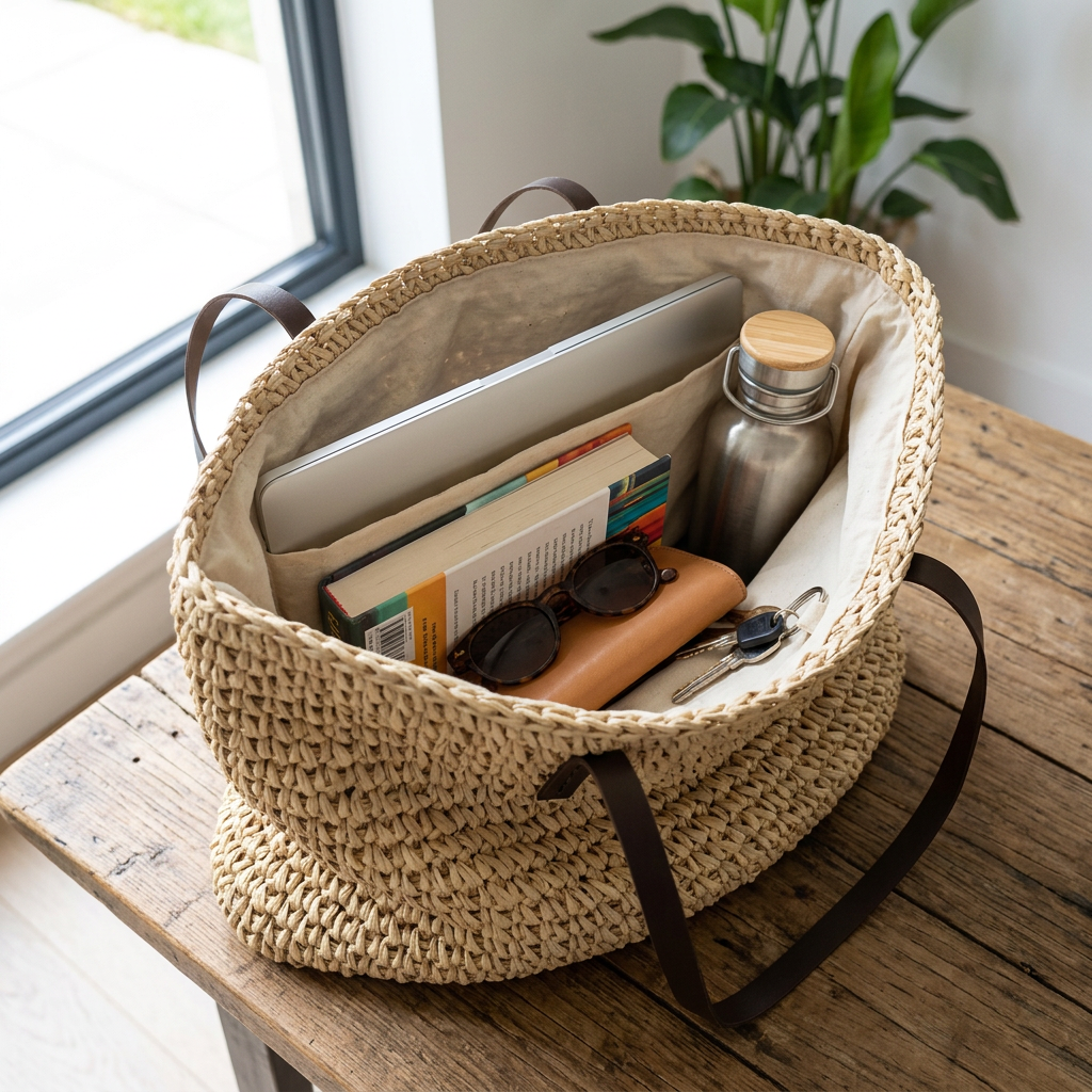 Olivia - Woven Tote Bag-9