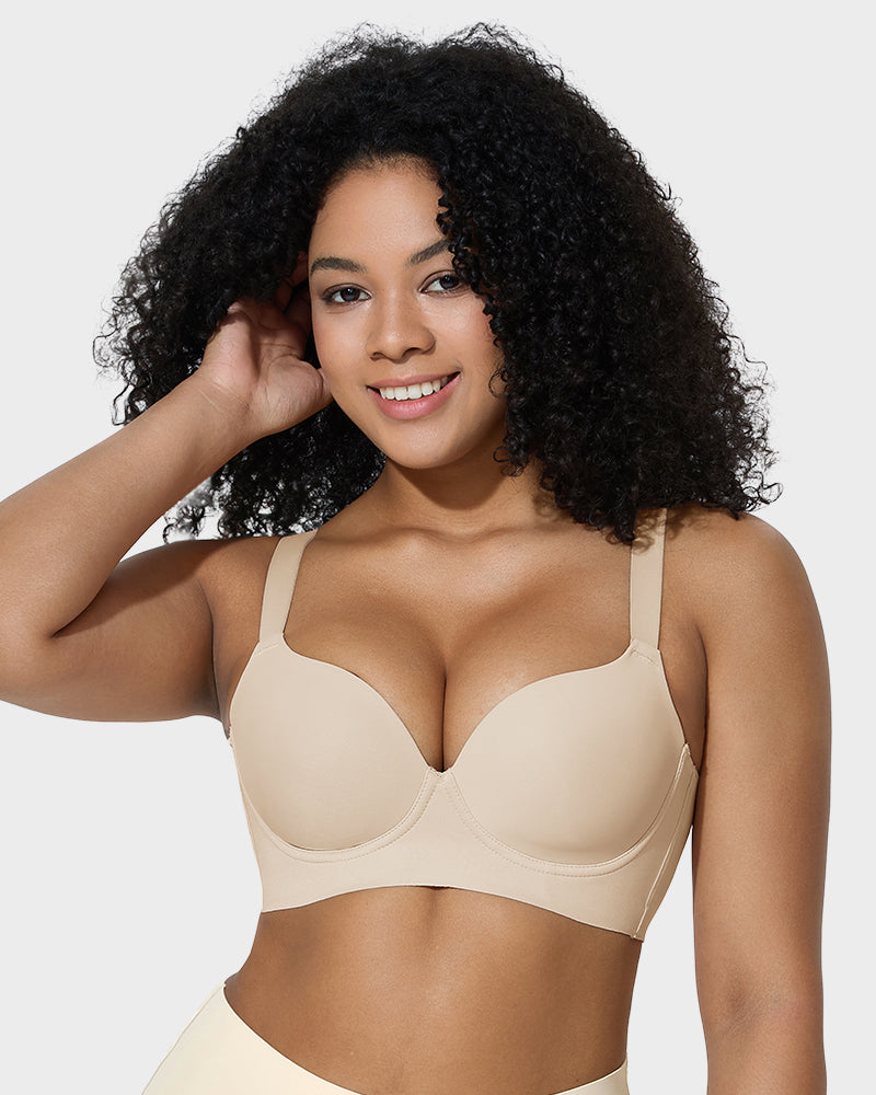 Back Smoothing Push-Up Plunge Bra-2