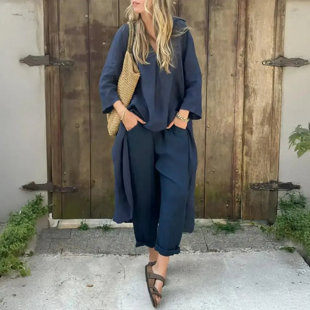Lucia | Relaxed Long Vest and Wide-Leg Pants Two-Piece Set-2