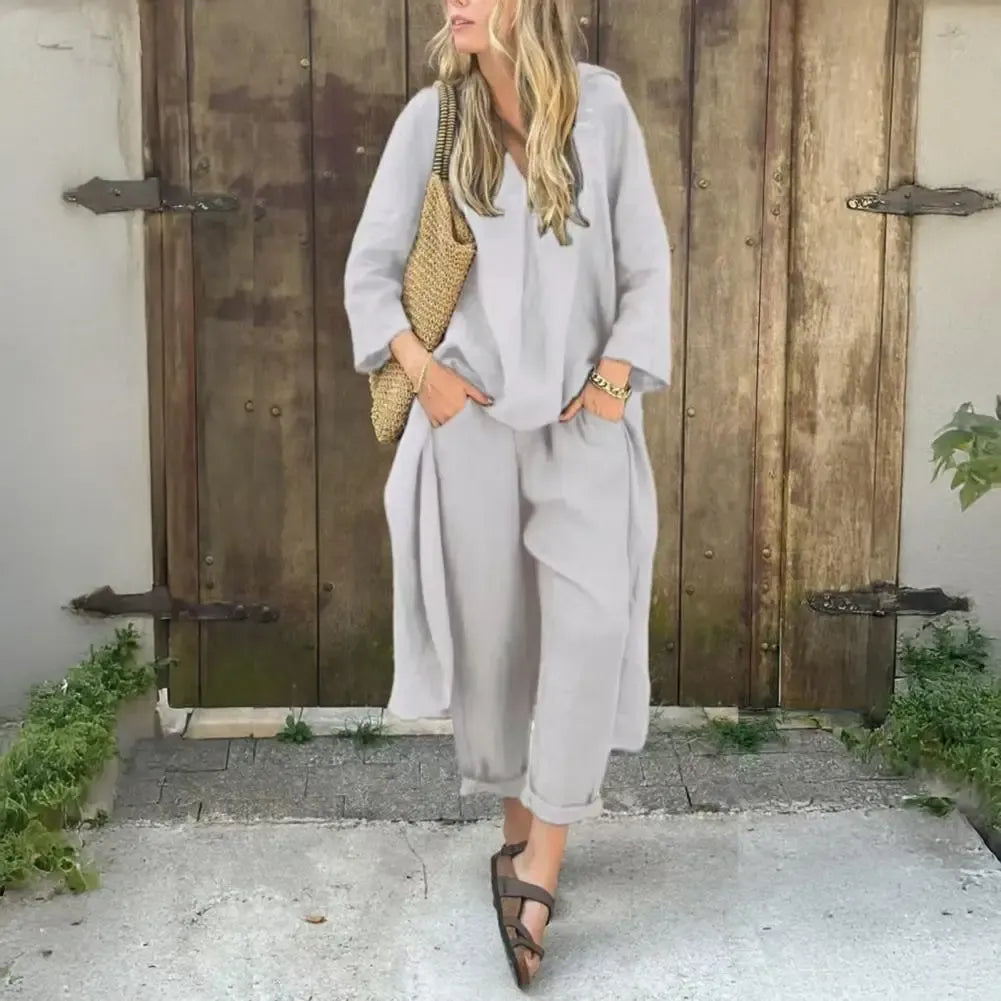 Lucia | Relaxed Long Vest and Wide-Leg Pants Two-Piece Set-4