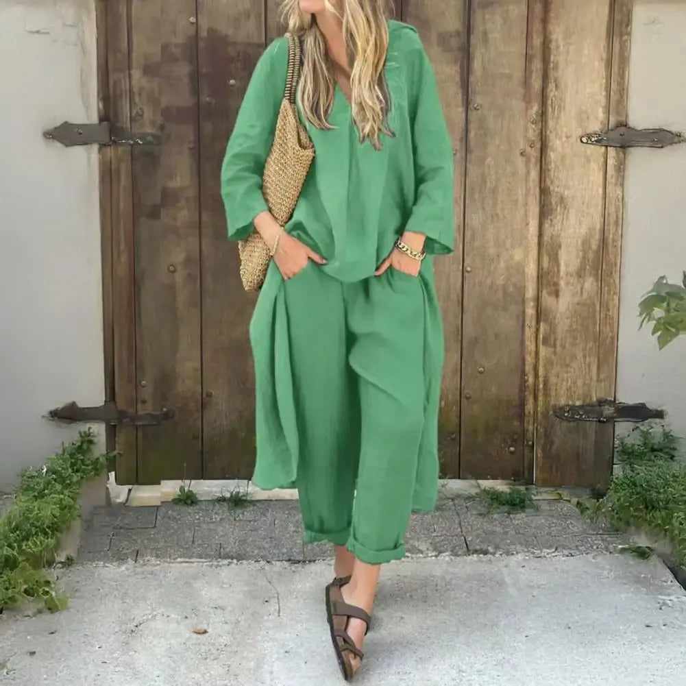 Lucia | Relaxed Long Vest and Wide-Leg Pants Two-Piece Set-5