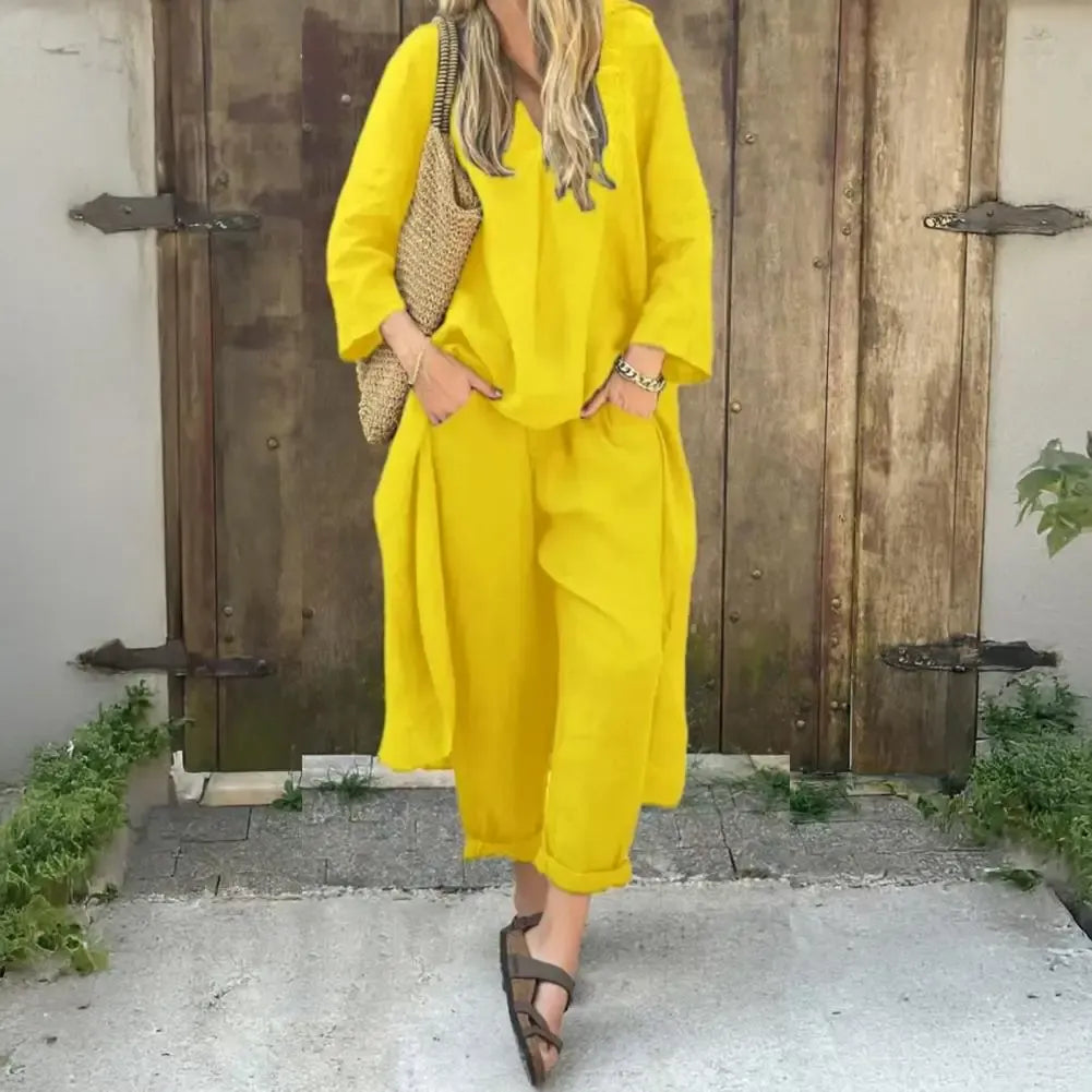 Lucia | Relaxed Long Vest and Wide-Leg Pants Two-Piece Set-6