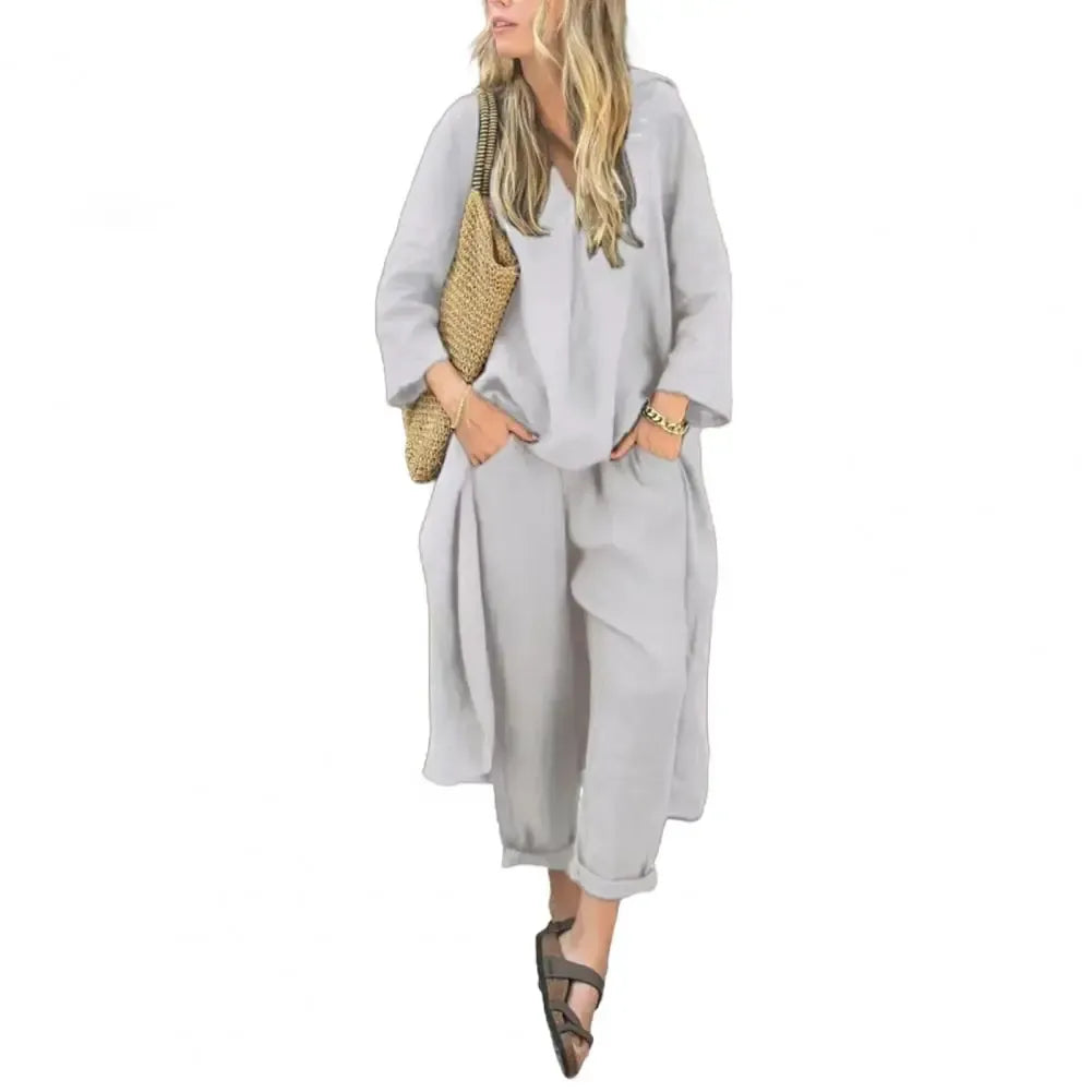 Lucia | Relaxed Long Vest and Wide-Leg Pants Two-Piece Set-8