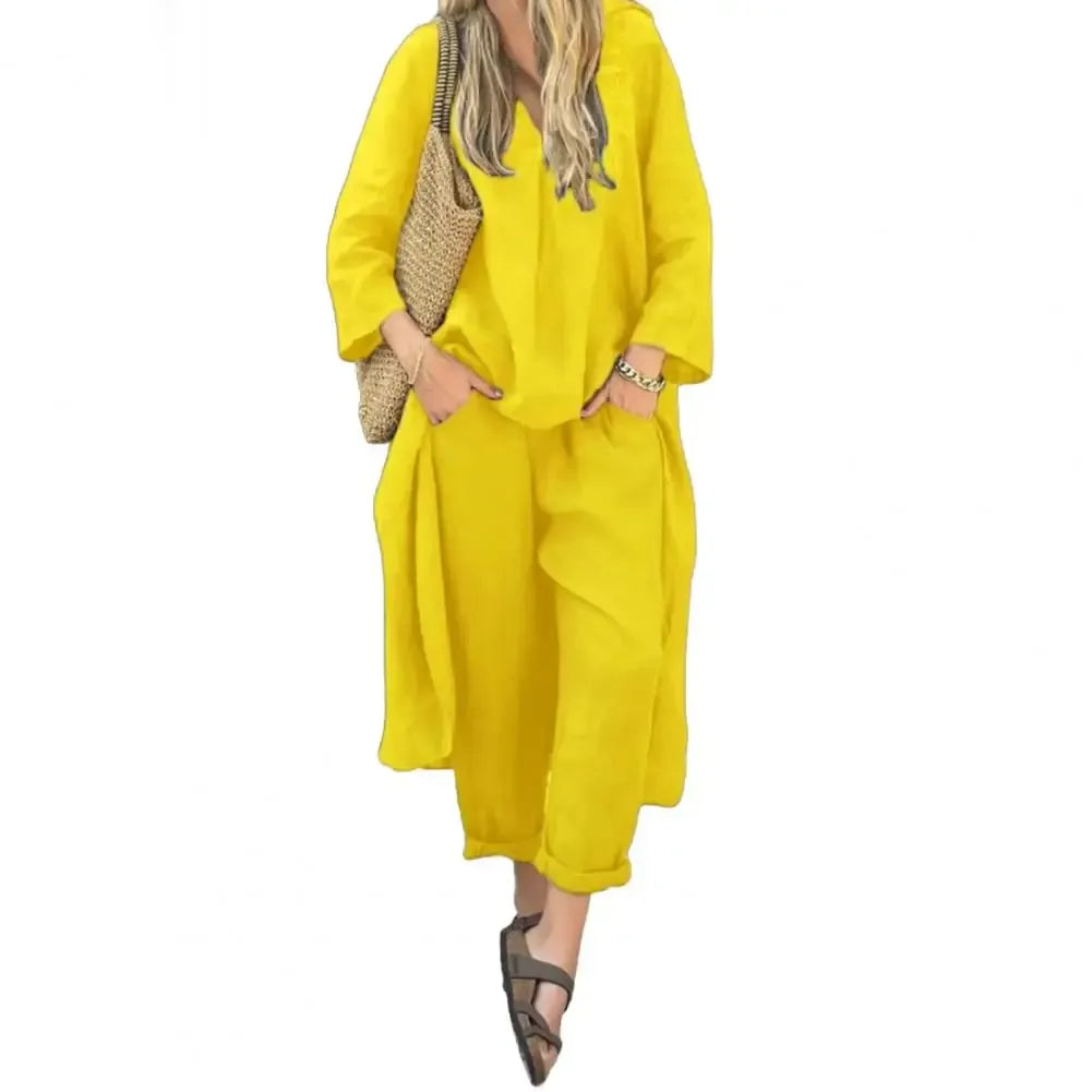 Lucia | Relaxed Long Vest and Wide-Leg Pants Two-Piece Set-9