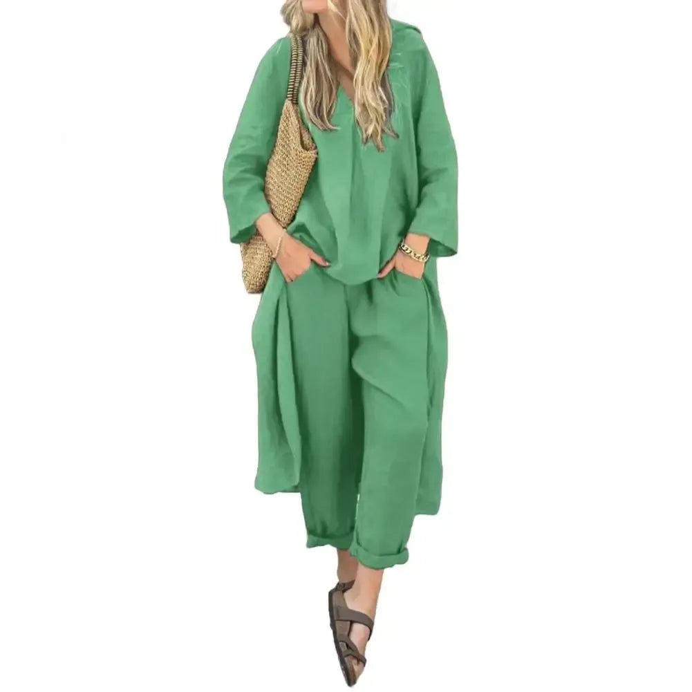 Lucia | Relaxed Long Vest and Wide-Leg Pants Two-Piece Set-10