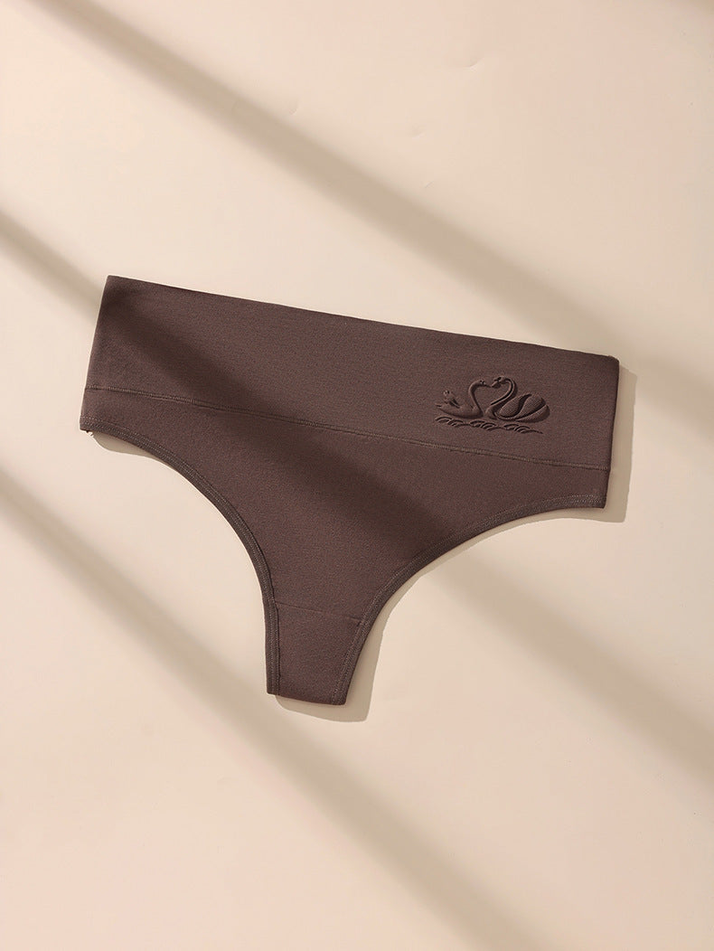 Women's High Waist Seamless Thongs, Tummy Control Lady Panty, Soft Stretchy Fabric No-Show T-Back Bikini Panties, Comfortable Fit Everyday Wear-15