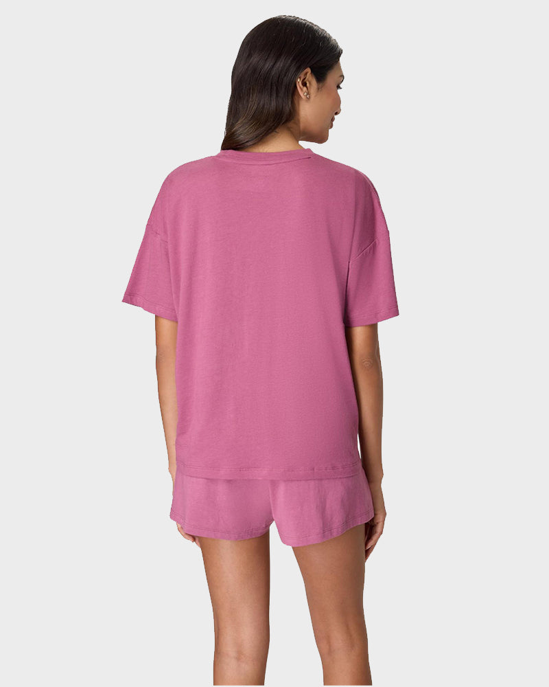 2 Piece Lounge Set Comfywear Supersoft Boxy T-shirt & Sleep Shorts Loungewear-16