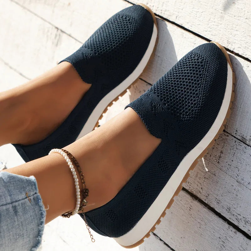 April | Women's Slip-On Knit Flat-4