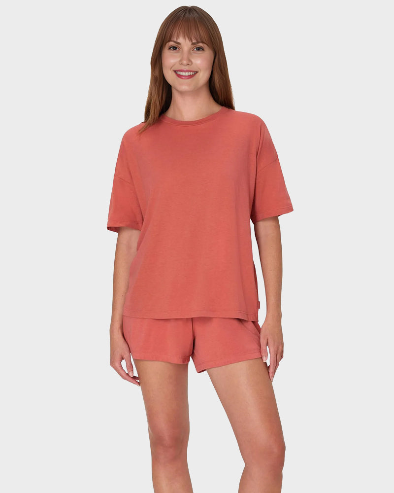2 Piece Lounge Set Comfywear Supersoft Boxy T-shirt & Sleep Shorts Loungewear-11