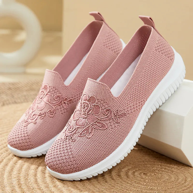 Nala | Women's Slip-On Sneaker with Floral Embroidery-1