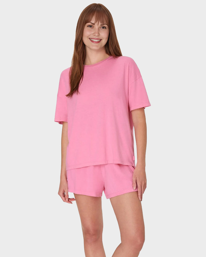 2 Piece Lounge Set Comfywear Supersoft Boxy T-shirt & Sleep Shorts Loungewear-5