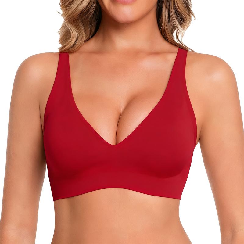 Jelly Wireless Seamless Deep V Push Up Bra-11