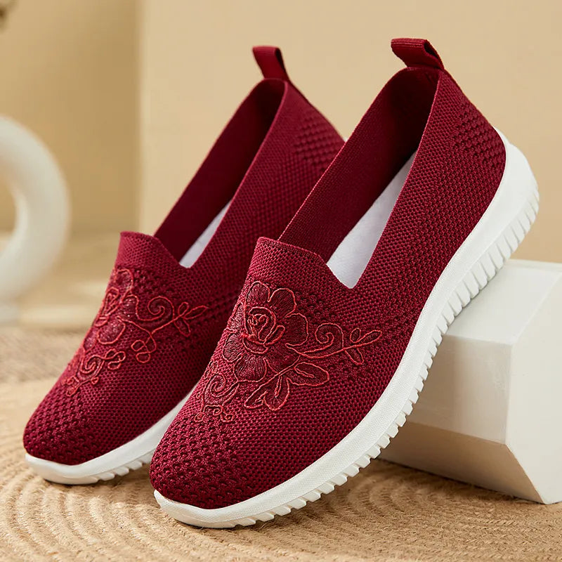 Nala | Women's Slip-On Sneaker with Floral Embroidery-2