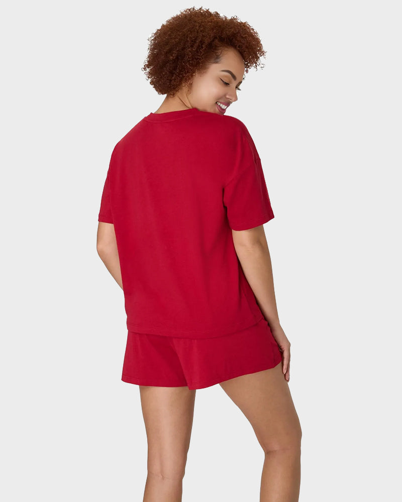 2 Piece Lounge Set Comfywear Supersoft Boxy T-shirt & Sleep Shorts Loungewear-8