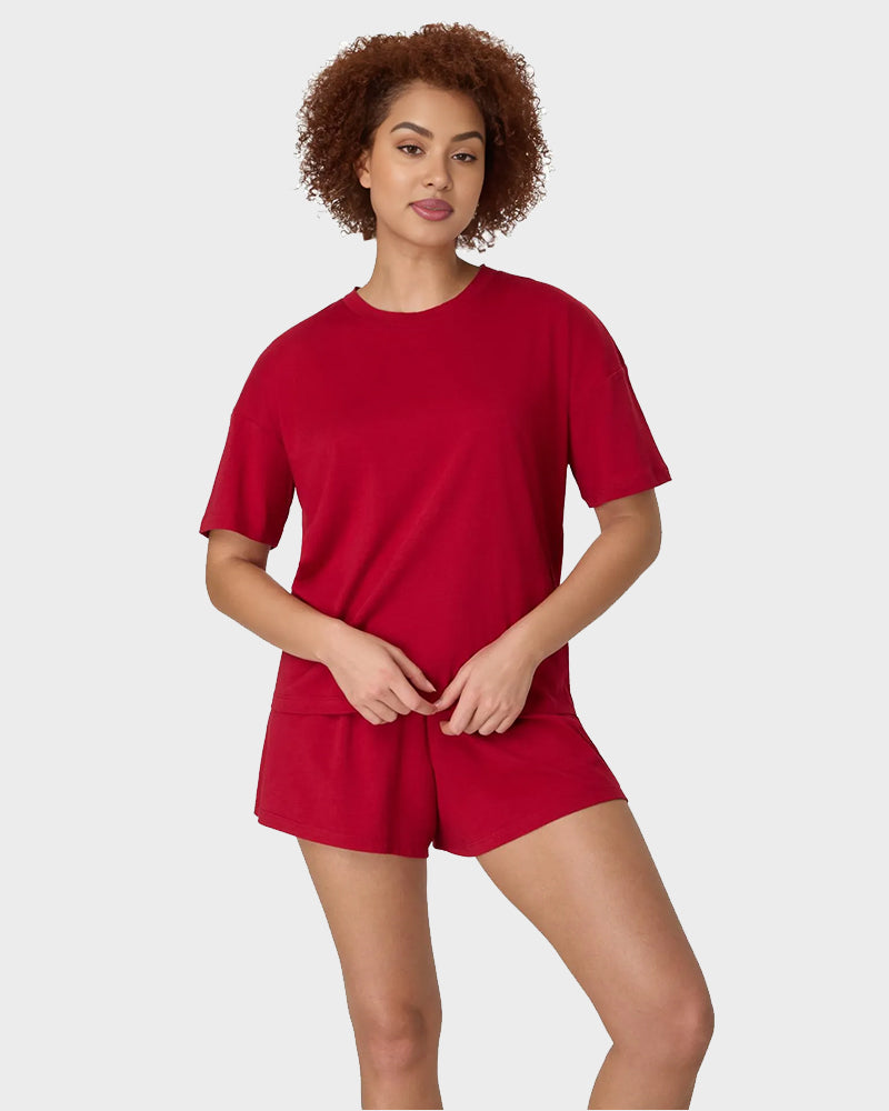 2 Piece Lounge Set Comfywear Supersoft Boxy T-shirt & Sleep Shorts Loungewear-7