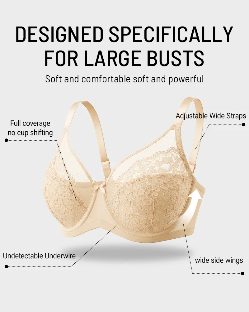 Floral Lace Minimizer Comfort Bra-13