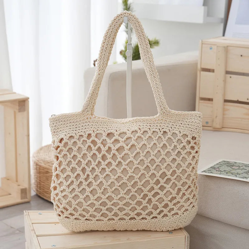 Flora | Handwoven Bag Casual Straw Tote Bag-1